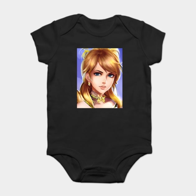 anime  face manga girl  elegant style Baby Bodysuit by animegirlnft